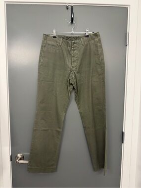Men's Olive Green Chino Pants - Classic Straight Fit